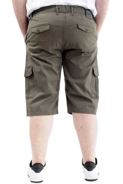 Mode XL Büyük Beden Erkek Kapri Klasik 21401 Haki - Resim 8