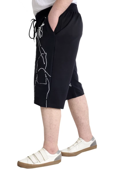 Mode XL Büyük Beden Kapri COMPLICATED 23510 Lacivert - Resim 2