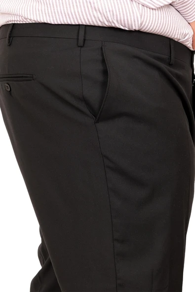 Mode XL Buyuk Beden Erkek Kumaş Pantolon Superior 21024 Siyah - 9