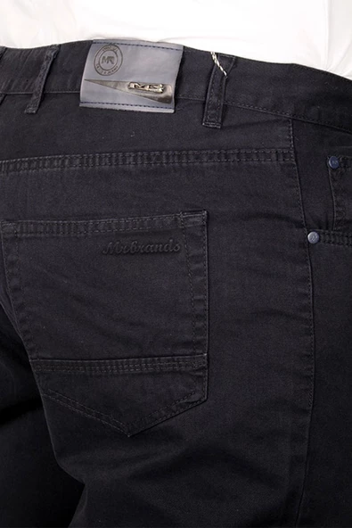 Mode XL Büyük Beden Erkek Keten Pantolon 5 Cep 21003 Lacivert - 4