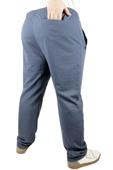 Mode XL Büyük Beden Erkek Esofman Altı Recycle 2 İp B11106 Indigo - Resim 3