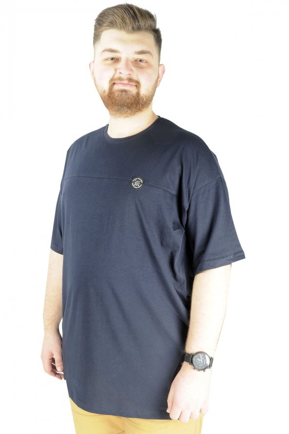 Mode XL Büyük Beden Oversize Tshirt BisYaka Choose Your Mode 21189 Lacivert