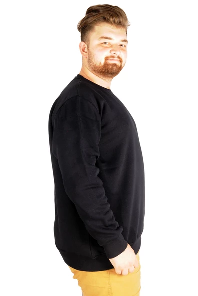 Mode XL Erkek Sweatshirt Bisiklet Yaka Basic 20131 Lacivert - Resim 9