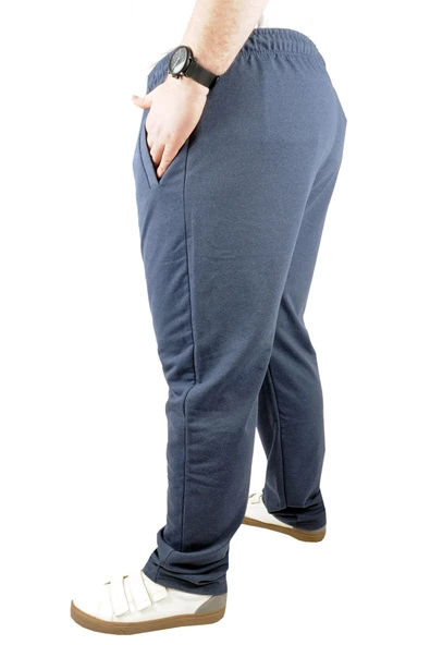 Mode XL Büyük Beden Erkek Esofman Altı Recycle 2 İp B11106 Indigo - Resim 2