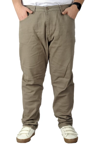 Mode XL Büyük Beden Erkek Gabardin Pantolon 5 Cep Doğa Classic 22920 Bej ürün görseli 1