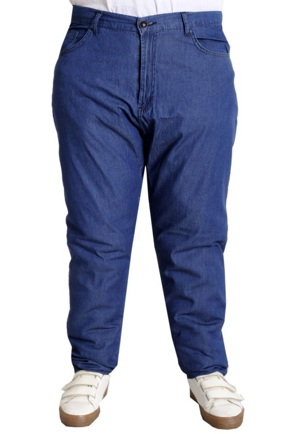 Mode XL Büyük Beden Erkek Pantolon BORA klasik 5Cep 22914 Mavi