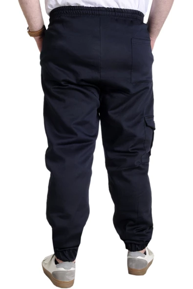 Mode XL Erkek Pantolon Keten Kargo Cep JOGGER BAHAR 23912 Lacivert - Resim 4