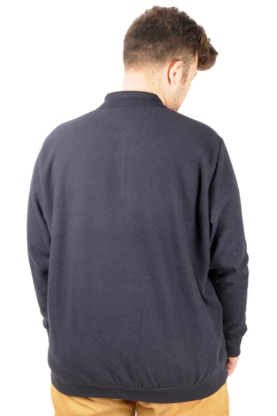 Mode XL Erkek Sweat Polo Recycle Selanik Losangeles B20420 Lacivert - 8