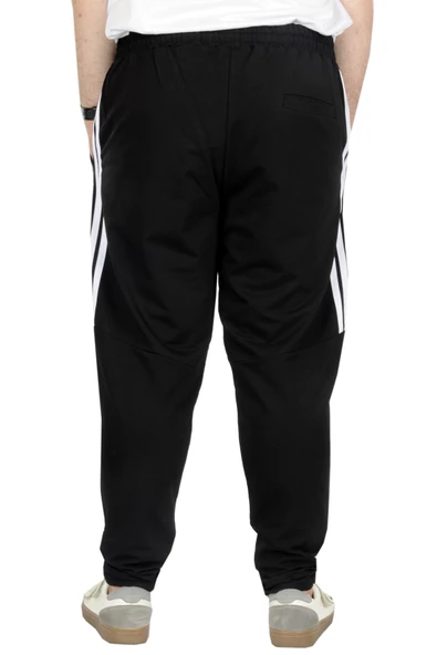 Mode XL Büyük Beden Eşofman Altı DarPaça  Stripe 22509 Siyah - Resim 4