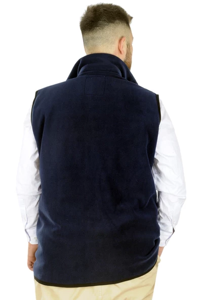 Mode XL Erkek Polar Yelek Dik Yaka Fermuarlı 22549 Lacivert - Resim 3