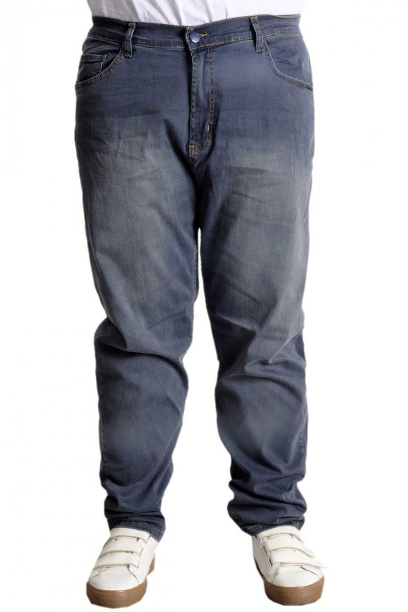 Mode XL Büyük Beden Erkek Kot Pantolon 5Cep Tint 23915 Açık Mavi