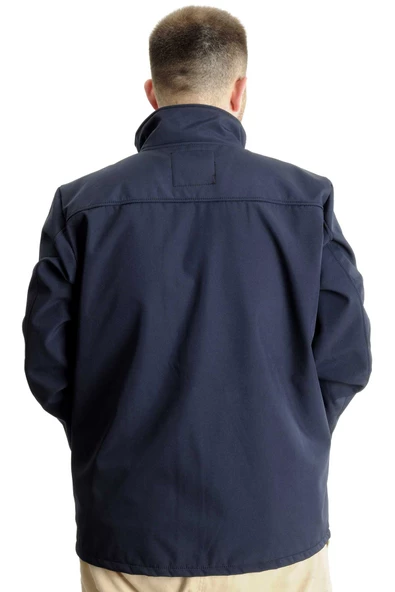 Mode XL Büyük Beden Erkek Mont Waterproof Softshell 21232 Lacivert - Resim 8