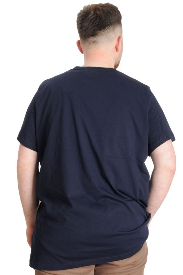 Mode XL Büyük Beden Erkek T-shirt BRAIN MELT 23141 Lacivert - 4