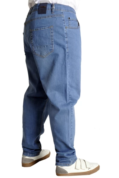 Mode XL Erkek Kot Pantolon Klasik 5Cep Deep Royal Blue 22932 Mavi - 2