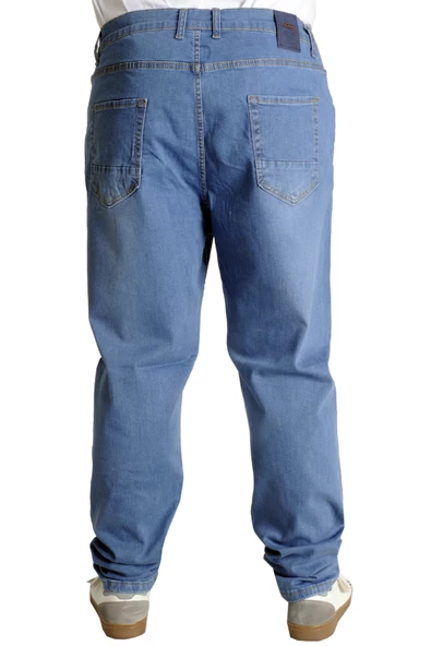Mode XL Erkek Kot Pantolon Klasik 5Cep Deep Royal Blue 22932 Mavi - 3