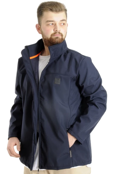 Mode XL Büyük Beden Erkek Mont Waterproof Softshell 21232 Lacivert ürün görseli