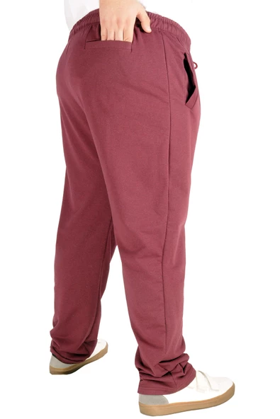 Mode XL Büyük Beden Erkek Esofman Altı Recycle 2 İp B11106 Bordo - Resim 2