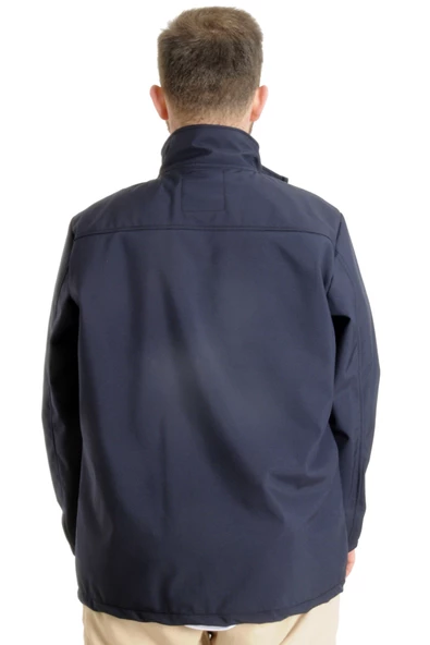 Mode XL Büyük Beden Erkek Mont Waterproof Softshell 21232 Lacivert - Resim 3