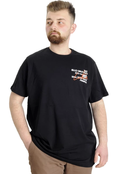 Mode XL Büyük Beden Erkek T-shirt CULTURE 23146 Siyah ürün görseli