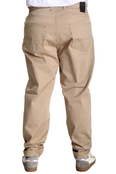 Mode XL Büyük Beden Pantolon Keten 5Cep Milano Classic 20902 Bej - 3