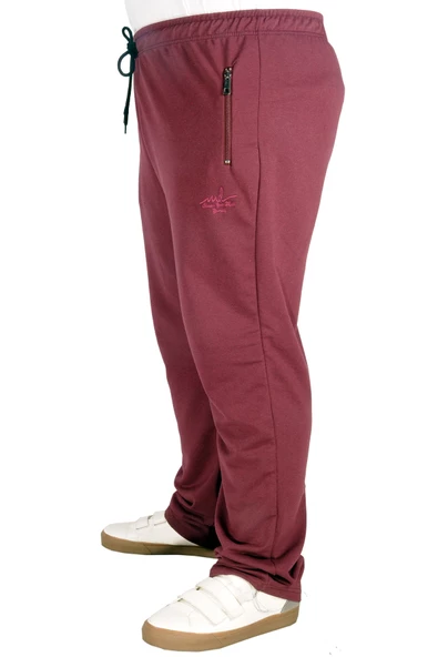 Mode XL Büyük Beden Erkek Esofman Altı Recycle Fermuarlı B21017 Bordo - 7