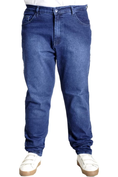 Mode XL Büyük Beden Erkek Kot Pantolon Klasik Pure Star 23907 Mavi - 1