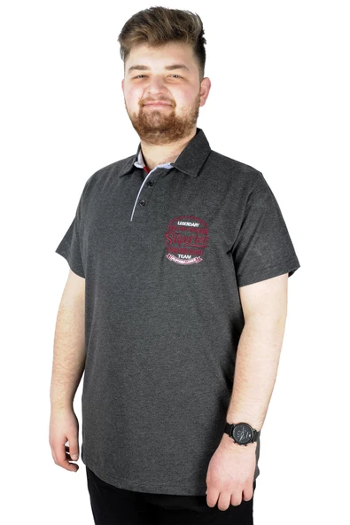 Mode XL Erkek T shirt Polo Legendary Team 22314 Antramelanj - 4