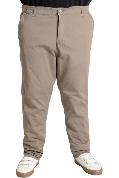 Mode XL Büyük Beden Erkek Pantolon Keten Milano 20850 Bej - 5