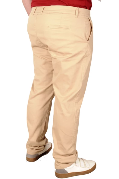 Mode XL Büyük Beden Erkek Pantolon Keten Milano 20850 Bej - 2