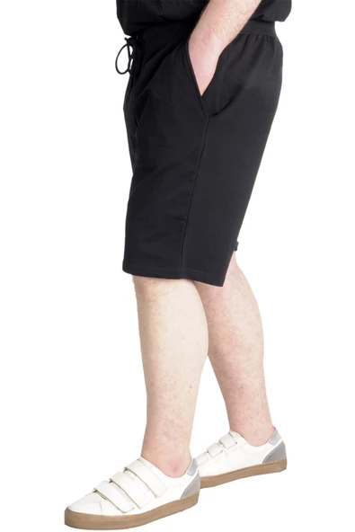 Mode XL Büyük Beden Erkek Kapri Yandan Cep MULINE 20501 Siyah - 3