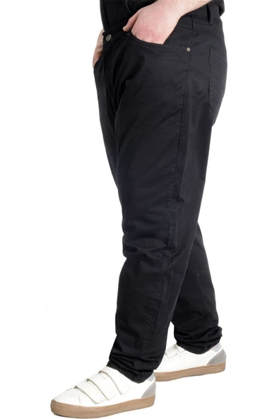 Mode XL Erkek Pantolon Keten Milano Klasik 20902 Siyah - 6