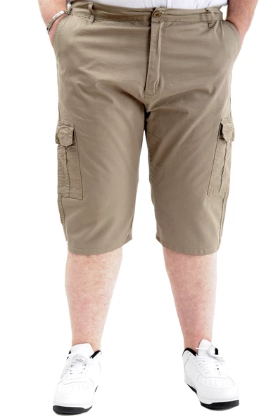 Mode XL Büyük Beden Erkek Kapri Klasik 21401 Bej ürün görseli 1