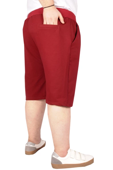 Mode XL Büyük Beden Erkek Kapri Straight Basic 20500 Bordo - Resim 2