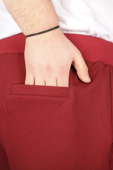 Mode XL Büyük Beden Erkek Kapri Straight Basic 20500 Bordo - Resim 6