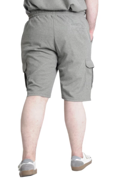 Mode XL Büyük Beden Erkek Şort Kargo Cep WAFFLE 23500 Haki - Resim 4