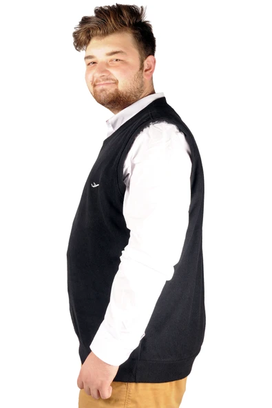 Mode XL Erkek Süveter Recycle Selanik B21543 Siyah - 7