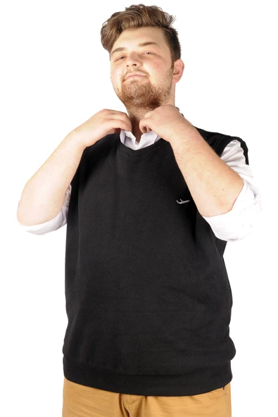 Mode XL Erkek Süveter Recycle Selanik B21543 Siyah - 6