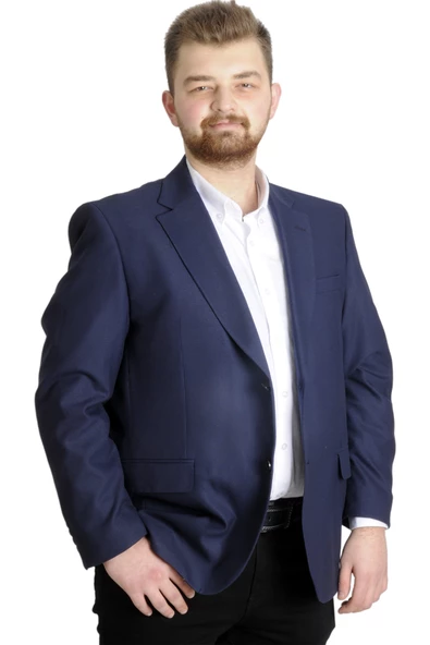 Mode XL Büyük Beden Erkek Ceket Blazer Perfetto Plus 21022 Lacivert - 4