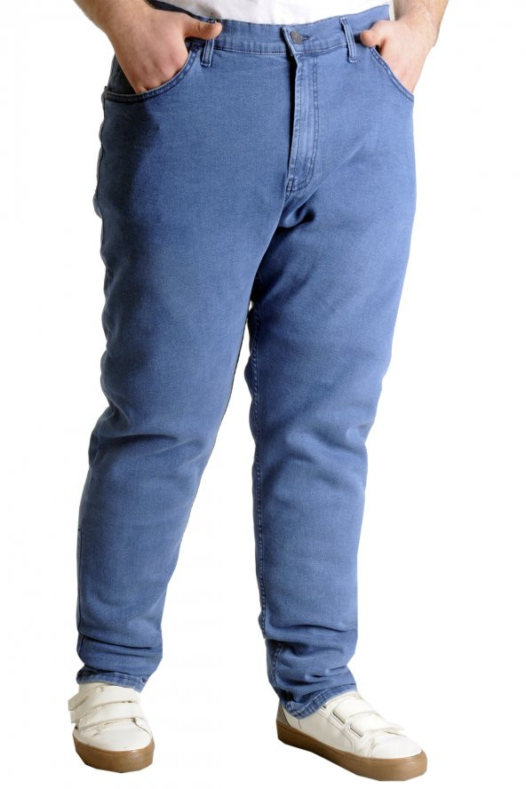 Mode XL Büyük Beden Erkek Kot Pantolon STEFANO BLUE 22939 MAVI