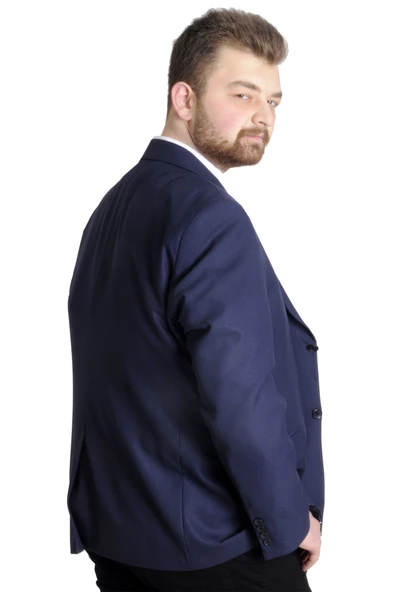 Mode XL Büyük Beden Erkek Ceket Blazer Perfetto Plus 21022 Lacivert - 2