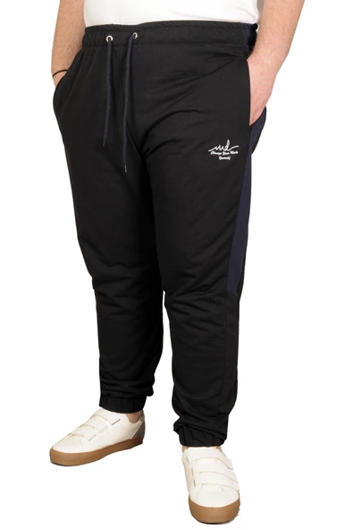 Mode XL Büyük Beden Eşofman Altı Recycle Lastikli  B21012 Siyah - 8