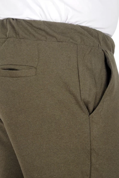 Mode XL Büyük Beden Kapri Straight Recycle Basic B20506 Haki - 6