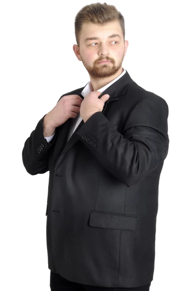 Mode XL Büyük Beden Erkek Ceket Blazer Perfetto Plus 21022 Siyah - 2