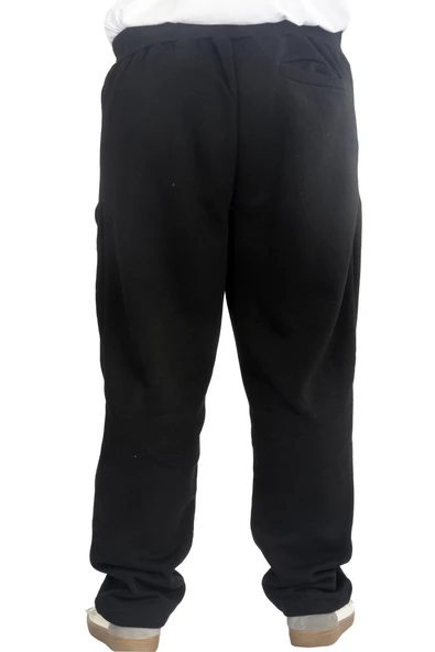 Mode XL Büyük Beden Eşofman Altı Fermuarlı Düz Paça 22507 Siyah - Resim 8