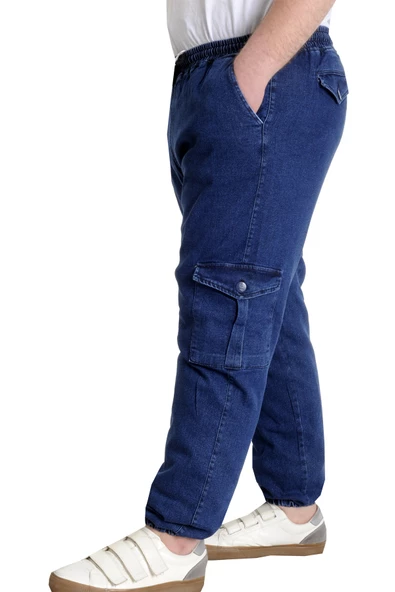 Mode XL Erkek Kot Pantolon CHIEF BLUE Lastikli 23919 Mavi - 3