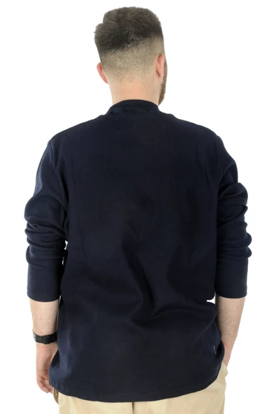 Mode XL Büyük Beden Uzun Kol Yarım Balıkçı Kazak 22558 Lacivert - 3