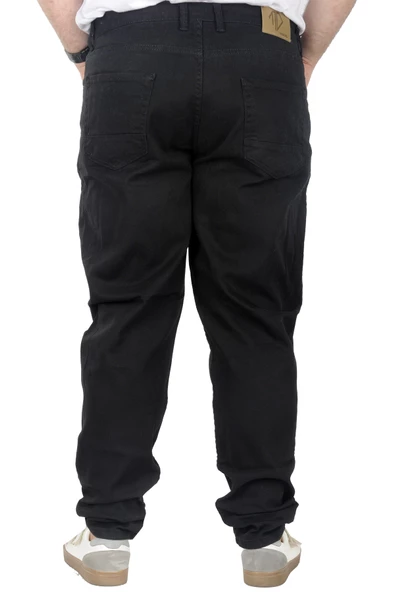 Mode XL Büyük Beden Pantolon Gabardin Jogger Doğa 22920 Siyah - Resim 4