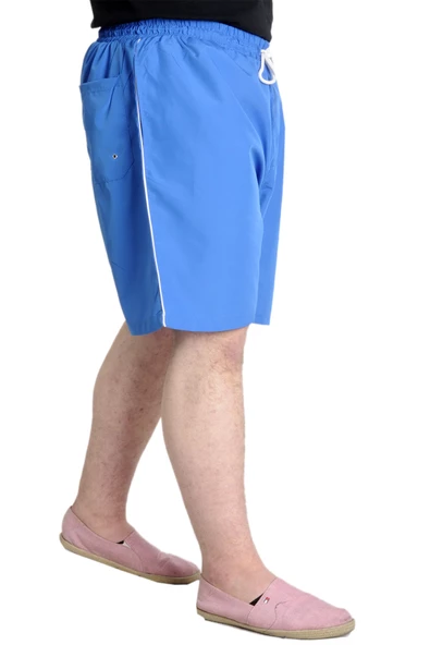 Mode XL Büyük Beden Deniz Şortu White Line 21451 Mavi - 2