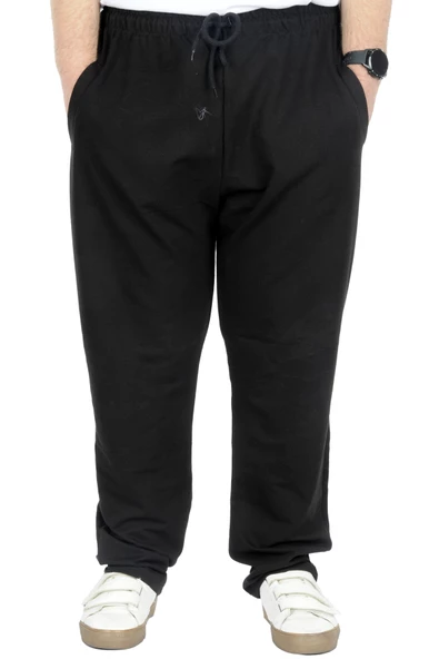 Mode XL Büyük Beden Erkek Eşofman Altı Classic 2 İp 11100 Siyah - Resim 11