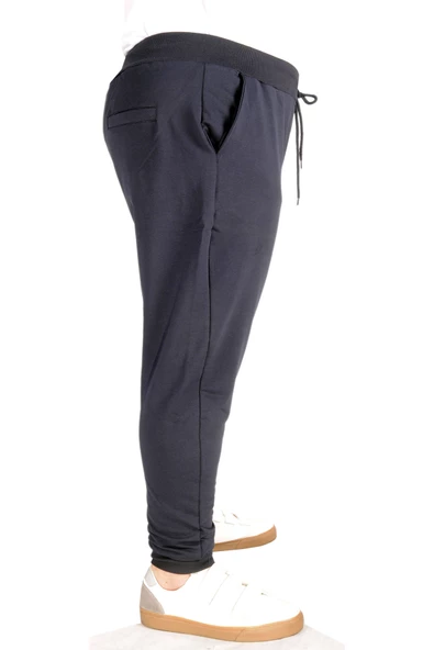 Mode XL Büyük Beden Recycle Eşofman Altı DarPaça B20507 Lacivert - Resim 7